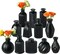 Set of 12 Small Glass Bud Vases Ribbed Modern Vintage Flower Vases